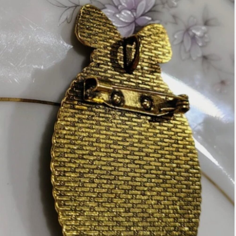 Vtg to MOD Holy Family Glass Domed Cameo Brooch Pendant Gold Christmas - Picture 6 of 8